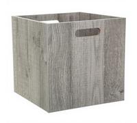 Boîte de Rangement en Bois Gris 31 x 31 cm