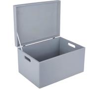 Creative Deco Boite Rangement en Bois Gris | 40 x 30 x 24 cm (+/- 1 cm) | avec Couvercle et Poignées | Boite en Bois | Boite a Souvenir | Boîte Caisse Malle Coffre | BRUT ET NON PONCÉ