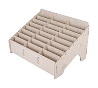 Boîte de Rangement en Bois, Organisateur Multifonctionnel à 24 Compartiments pour Téléphones Portables, Support de Bureau