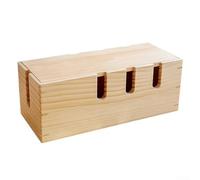 Boîte de rangement en bois pour gérer les cordons et appareils électroniques, offre une solution robuste et élégante pour l'organisation de l'espace de travail (marron clair)