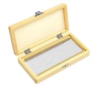 Boîte de rangement en bois pour lames de microscope, pouvant contenir 50 lames, pour l'enseignement de la biologie et l'utilisation en laboratoire.