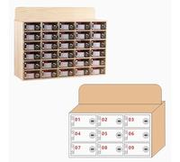 Boîte de rangement en bois pour téléphone avec fenêtre transparente, nizer à 9 emplacements, casier de téléphone portable multi-tailles, support de papeterie sécurisé pour bureaux, durable et élégant.