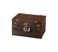 Boîte de rangement en bois robuste pour objets de collection et décoration d'aventure