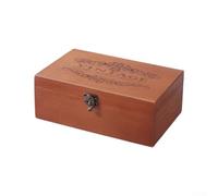 Boîte de rangement en bois verrouillable, boîte décorative en bois pour courrier, bijoux, montres, petits appareils électroniques, pour la maison et le bureau (L)