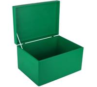 Boîte de Rangement en Bois Verte 40 x 30 x 24 cm avec Couvercle - Creative Deco