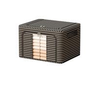 Boîte De Rangement en Cadre en Acier À Rayures en Tissu Oxford, Étanche À L'humidité, Pliable avec Grande Capacité,Black Stripes,50 * 40 * 33cm