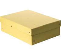 Falken - Ref. 22001936000F - PureBox Pastel - 1 boîte de rangement avec couvercle - emballage cadeau - sans plastique - format A4 - hauteur 100 mm - poignée découpée - entourée d'un ruban - jaune