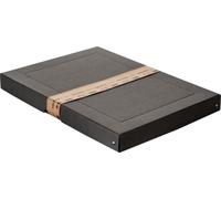 Boîte de rangement en carton, noir, pour A3, 440 x 320 x 40 mm, avec couvercle,