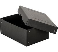 Boîte de rangement en carton, noir, pour A5, 250 x 180 x 100 mm, avec couvercle,