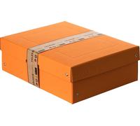 Falken - Ref. 22001840000F - PureBox Pastel - 1 boîte de rangement avec couvercle - emballage cadeau - sans plastique - format A4 - hauteur 100 mm - poignée découpée - entourée d'un ruban - orange