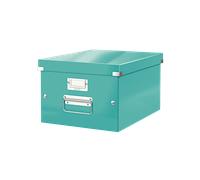 Leitz Boîte de rangement Click & Store, Format moyen A4 (28,1 x 20 x 37cm), pour l'organisation des objets de la maison et du bureau, Montage bouton pression, En carton recyclé à 85%, Menthe, 60440051