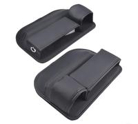 Boîte de rangement en cuir synthétique pour espace de siège de voiture avec port réservé pour câble de charge et espace de rangement cloisonné pour l'intérieur du véhicule organisé (ensemble noir)