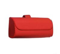 Boîte de rangement en cuir synthétique pour lunettes de soleil de voiture Rouge
