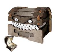 Boîte de rangement en dés, boîte de rangement pour cubes | Boîte d'affichage de dés - Mallette de rangement décorative en bois, beaucoup d'espace pour les petits objets, les dés de jeu de voyage et de