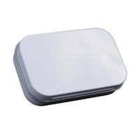 Boîte de rangement en fer blanc avec couvercle à rabat pour gomme, menthe, petits articles, écouteurs, bijoux, design rectangulaire léger et robuste