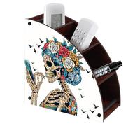 Boîte de rangement en forme de secteur d'art diamant à faire soi-même pour télécommandes TV/AC, pinceaux de maquillage et fournitures de bureau - 18 squelettes