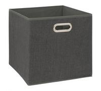 Boîte de Rangement en Lin Gris Foncé 31 x 31 cm