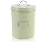 Boîte de rangement en métal - ORION - 3,3 L - 16x21,5 cm - Vert pastel - Couvercle amovible - Emplacement pour étiquette