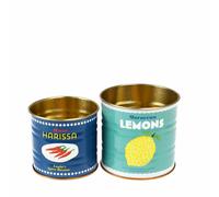 Boîte de rangement en métal Rex London Citron Et Harissa (x2) Vert 8x8x7,5 cm