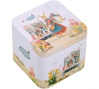 Boîte de rangement en métal sur le thème de Pâques avec illustration de lapin pour biscuits, bonbons, petits s et décoration de table de vacances (modèle F)