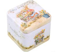 Boîte de rangement en métal sur le thème de Pâques avec illustration de lapin pour biscuits, bonbons, petits s et décoration de table de vacances (style C)