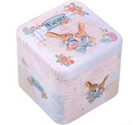 Boîte de rangement en métal sur le thème de Pâques avec illustration de lapin pour biscuits, bonbons et décoration de table de vacances (style B)