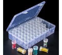 Boîte de rangement en plastique à 24/30/48/60/80 fentes, boîte de rangement pour bricolage de perles de peinture diamant, breloques, accessoires de bijoux, boîte de rangement 1 pièce 24 Bottles