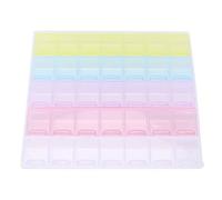 Boîte de rangement en plastique à 35 grilles, boîte de rangement de perles transparentes, conteneur de stockage de bijoux de pierres précieuses avec séparateurs multicolores pour