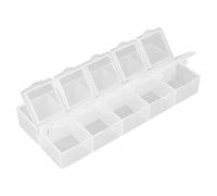 Boîte de Rangement en Plastique à Grille Blanche, 10 Compartiments pour Faux Ongles, Paillettes et Accessoires, Couvercle Amovible, Organisateur Pratique pour Cosmétiques