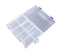 Boîte de rangement en plastique à grille réglable pour vis, clous, perles, bagues, boucles d'oreilles, articles de maquillage et matériel domestique (6 compartiments)