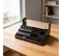 Boîte de rangement en plastique à profil bas pour tournevis et petits composants avec base non mobile pour plus de sécurité (noir)