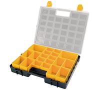 Boîte de rangement en plastique avec 20 inserts amovibles.