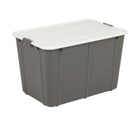 Boîte de rangement en plastique avec couvercle, 60L, couleur gris foncé