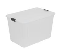 Boîte de rangement en plastique avec couvercle, 60L, transparente et pratique