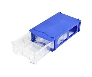 Boîte de rangement en plastique avec fonction empilable et tiroirs transparents, adaptée pour les petites pièces et l'organisation du matériel, peut être fixée au mur ou utilisée sur une table