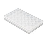 Boîte De Rangement En Plastique, Boîte De Rangement De Bijoux Rectangle De 17x10,8 Cm 28 Fentes Boîte De Rangement En Plastique Pour Strass Perles Boucles D'oreilles