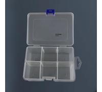 Boîte de rangement en plastique, compartiment réglable de 6 à 10 compartiments, verrouillable et transparent pour petit matériel, bijoux et pilules (6 compartiments)