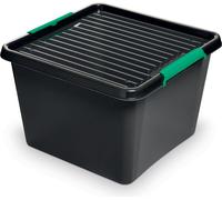 Boîte de rangement en plastique Eco Box avec couvercle Organisateur fermable pour garage atelier 32 L