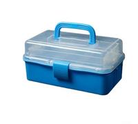 Boîte de rangement en plastique multicouche avec 3 plateaux cantilever pour le rangement de matériel de pêche, de bijoux, de perles, d'accessoires, portable et compacte (b)