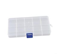 Boîte de rangement en plastique pour bijoux et perles avec 10/15/24 compartiments, grilles réglables pour l'organisation de bricolage, boîte portable légère pour boucles d'oreilles, colliers et petits