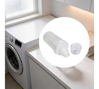 Boîte de rangement en plastique pour détergent à lessive avec design peu encombrant pour armoires, étagères et buanderie (ronde (1 350 ml)