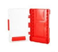 Boîte de rangement en plastique pour forets à tige hexagonale avec fente sécurisée, peut contenir jusqu'à 10 pièces, organise les accessoires de robinet et le petit matériel (grande rouge)
