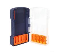 Boîte de rangement en plastique pour forets à tige hexagonale avec fentes conçues pour organiser et sécuriser efficacement 10 embouts (bleu)