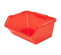 Boîte de rangement en plastique pour le matériel, les vis et les composants - Matériau PE avec résistance jusqu'à 80 °C - Convient pour le travail (taille S, rouge)