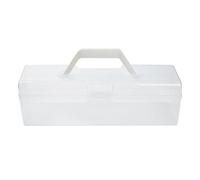 Boîte de rangement en plastique pour outils et fournitures artistiques, outils à main et accessoires, couvercle transparent et poignée supérieure