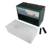 Boîte de rangement en plastique pour pièces de quincaillerie, support mural et empilable, armoire de rangement pour outils avec compartiment multi-grilles (vert)