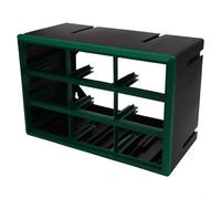 Boîte de rangement en plastique pour pièces de quincaillerie, support mural et empilable, boîte de rangement pour outils avec compartiments multi-grilles, 360 x 240 x 18 (vert)