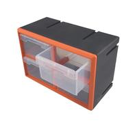 Boîte de rangement en plastique pour pièces de tiroir, composants électroniques et petits outils - Armoire de rangement murale empilable avec plusieurs (orange)