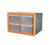 Boîte de rangement en plastique pour tiroirs et pièces électroniques, organiseur mural avec plusieurs grilles de rangement, armoire empilable pour outils et électronique, matériau PP (4 grilles