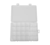 Boîte de rangement en plastique transparent à 24 compartiments pour bijoux, pilules, petits accessoires, 19 x 13 x 2,2 cm, support d'organisation avec grilles fixes, opération de voyage à domicile
